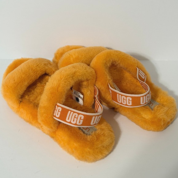 UGG 'Oh Yeah' Slippers Pop Orange‎ Womens Size 5 - Picture 3 of 9